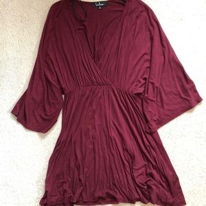 Kimono style maroon dress